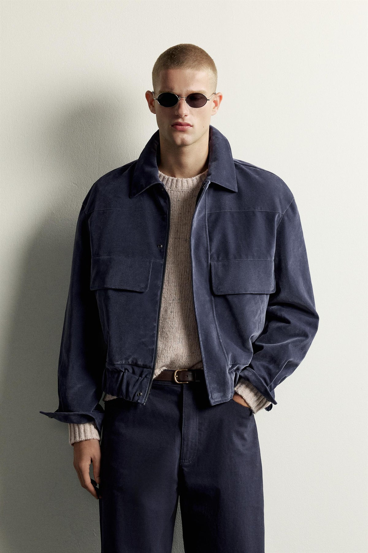CROPPED FIT VELOUR JACKET